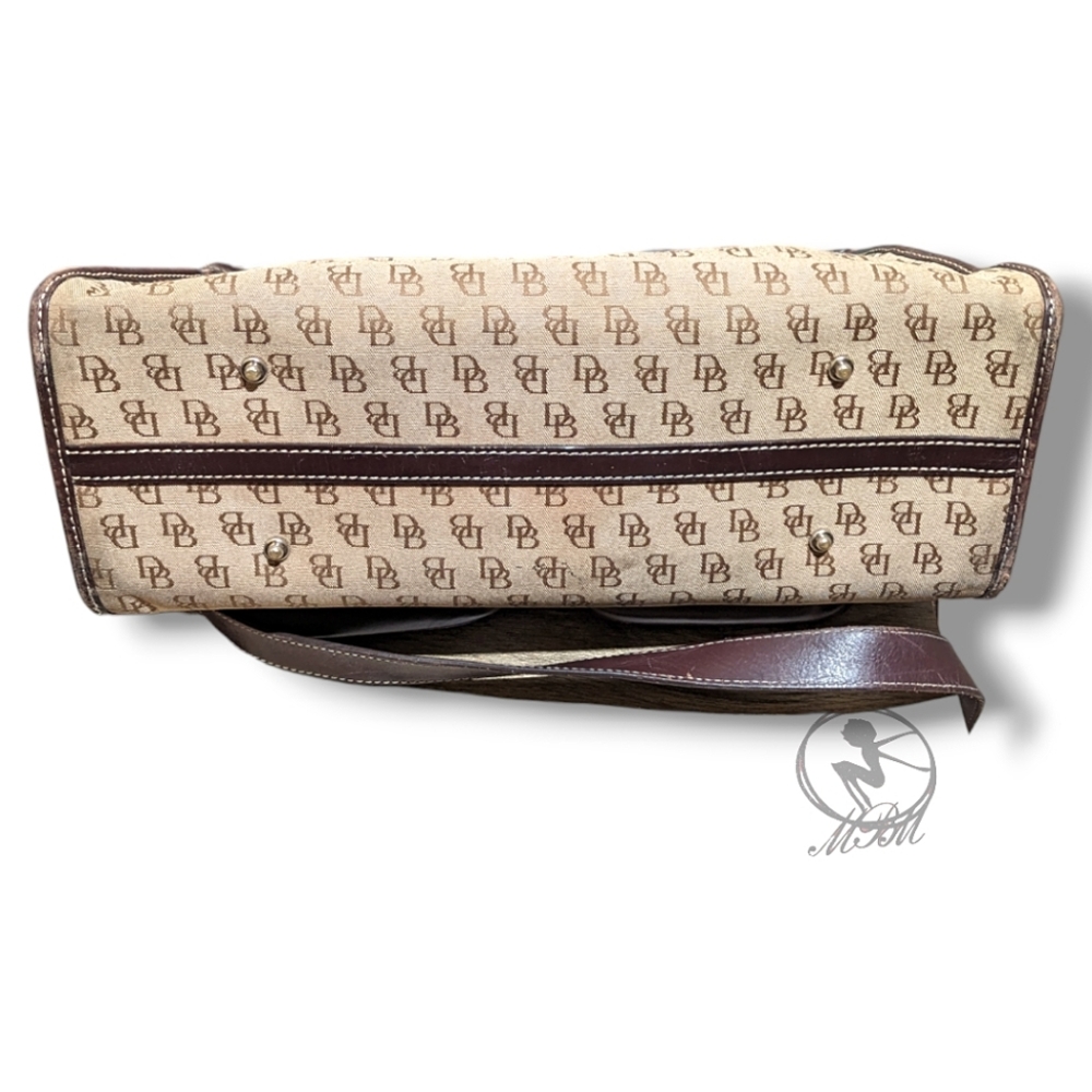 Dooney & Bourke Double Pocket Logo Satchel Crossbody Jacquard Signature Purse - Picture 6 of 8